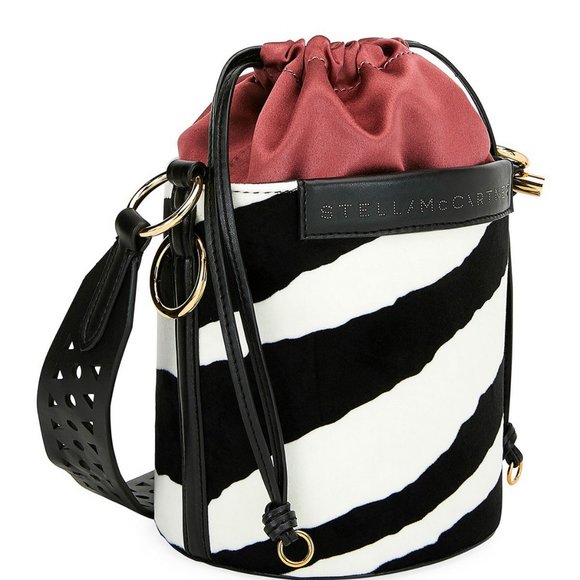 NEW STELLA MCCARTNEY Velvet Bucket Bag | Zebra Print Street Style Icon - Picture 5 of 16